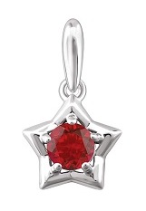 nice white gold round star January birthstone baby charm